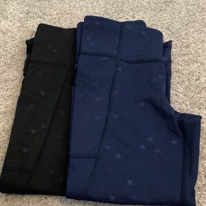 Gap Patterned Leggings - Black and Blue. Womens